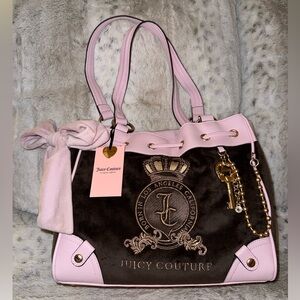 Juicy Couture Pink and Brown Shoulder Bag